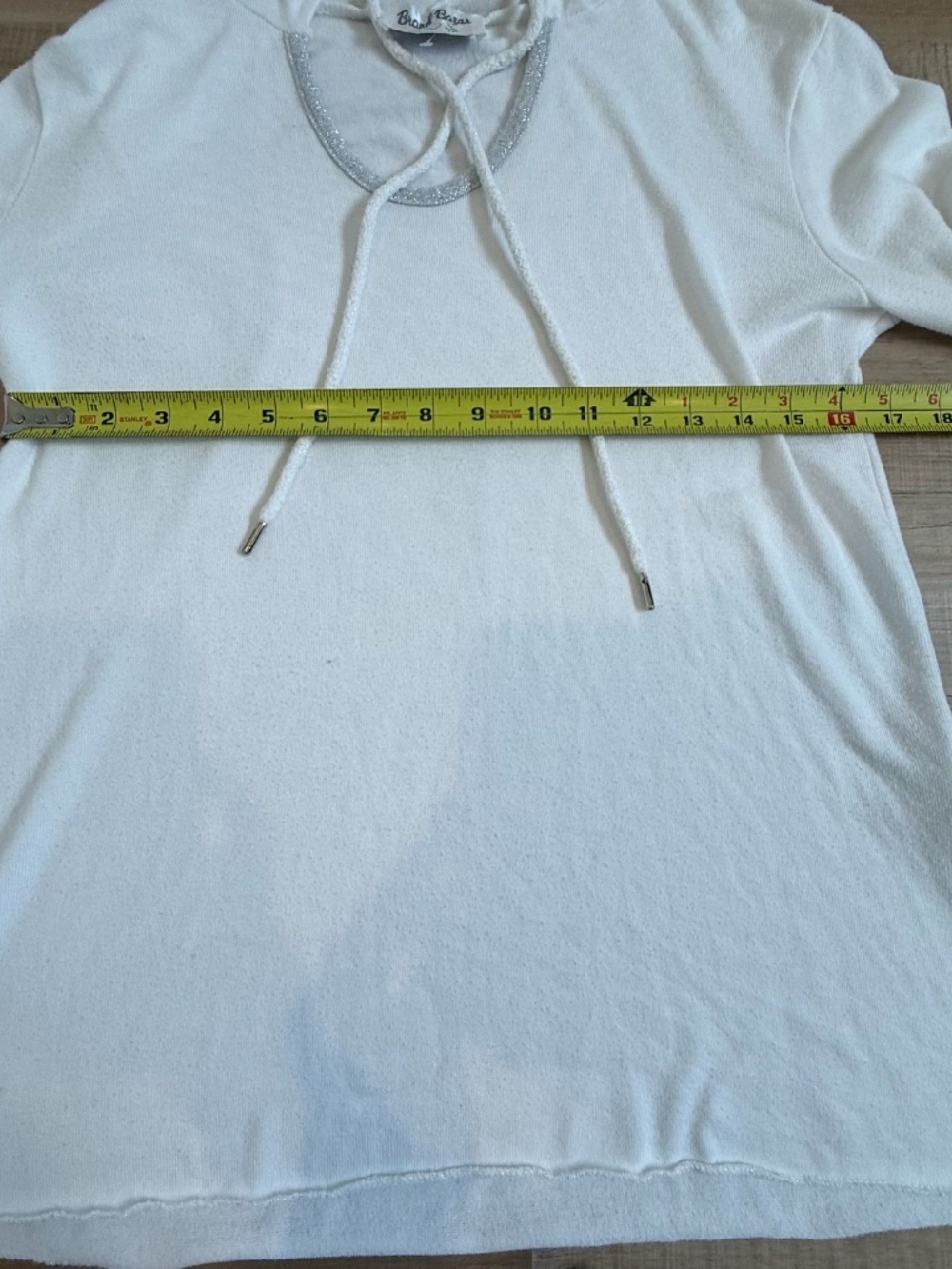 Brand Bazar White Hooded Tunic Top Made in Italy Size M - Picture 6 of 9